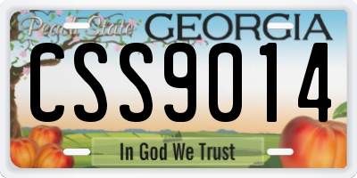 GA license plate CSS9014
