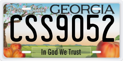 GA license plate CSS9052