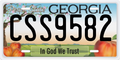 GA license plate CSS9582