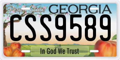 GA license plate CSS9589