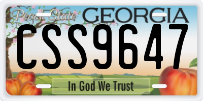 GA license plate CSS9647