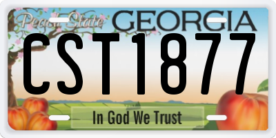 GA license plate CST1877