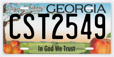 GA license plate CST2549