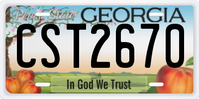 GA license plate CST2670