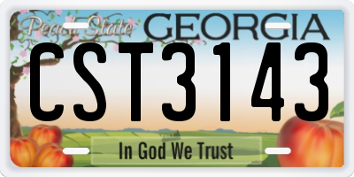 GA license plate CST3143