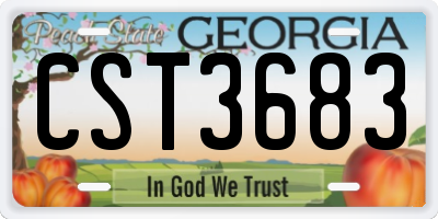 GA license plate CST3683