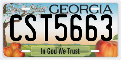 GA license plate CST5663