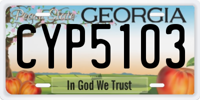 GA license plate CYP5103