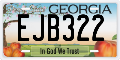 GA license plate EJB322