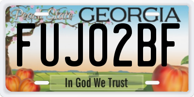 GA license plate FUJ02BF