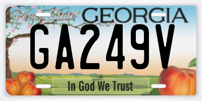 GA license plate GA249V
