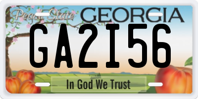 GA license plate GA2I56