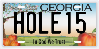 GA license plate HOLE15