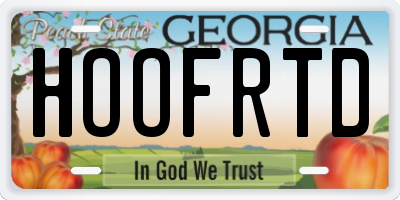 GA license plate HOOFRTD