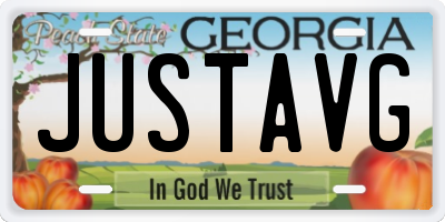 GA license plate JUSTAVG