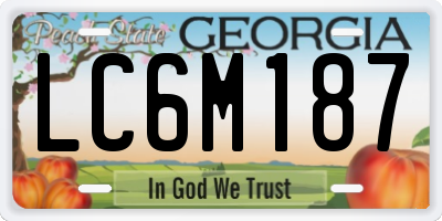 GA license plate LC6M187