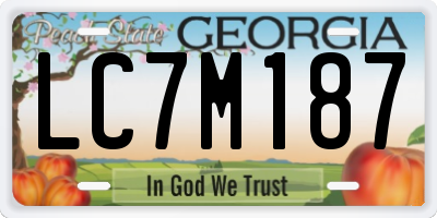 GA license plate LC7M187