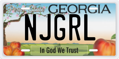 GA license plate NJGRL