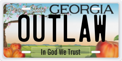 GA license plate OUTLAW