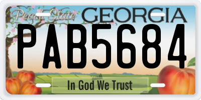 GA license plate PAB5684