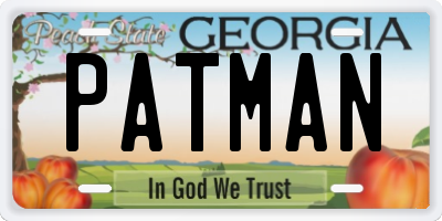GA license plate PATMAN