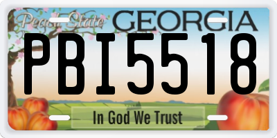 GA license plate PBI5518