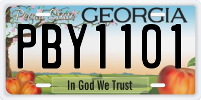 GA license plate PBY1101