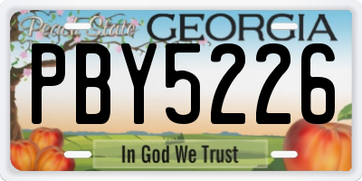 GA license plate PBY5226