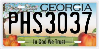 GA license plate PHS3037