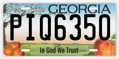 GA license plate PIQ6350
