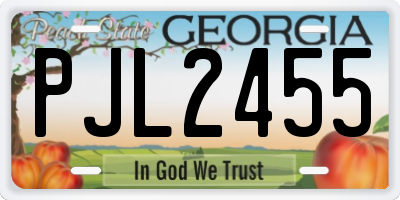 GA license plate PJL2455