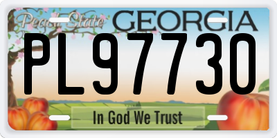 GA license plate PL97730
