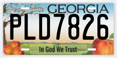 GA license plate PLD7826