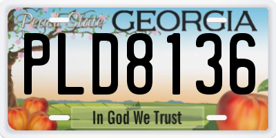 GA license plate PLD8136