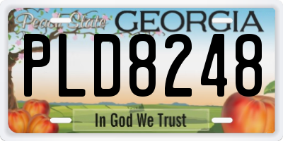 GA license plate PLD8248