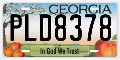 GA license plate PLD8378