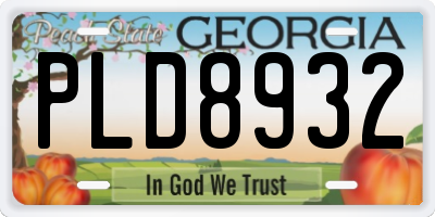 GA license plate PLD8932