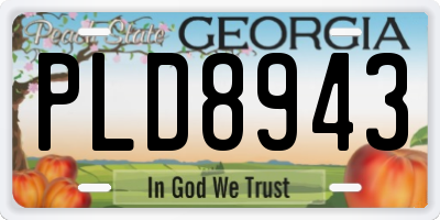 GA license plate PLD8943