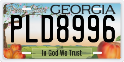 GA license plate PLD8996