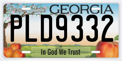 GA license plate PLD9332