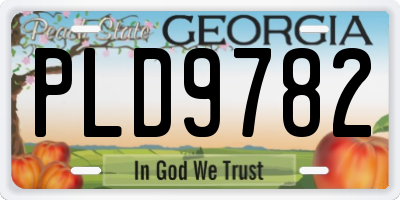GA license plate PLD9782