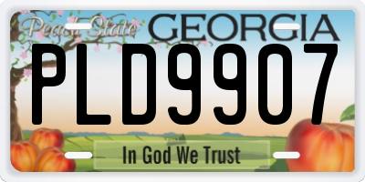 GA license plate PLD9907