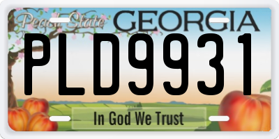 GA license plate PLD9931