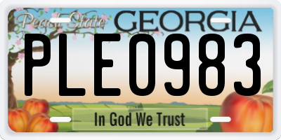 GA license plate PLE0983