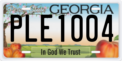 GA license plate PLE1004