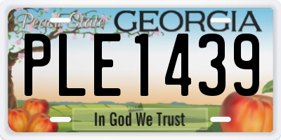 GA license plate PLE1439