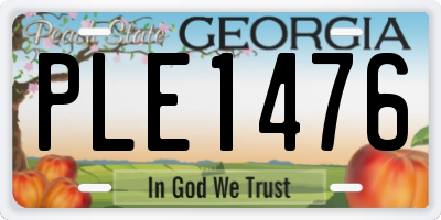 GA license plate PLE1476