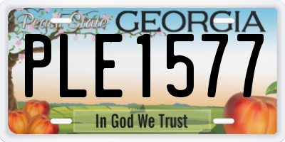 GA license plate PLE1577