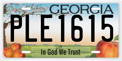 GA license plate PLE1615