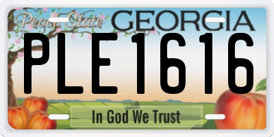 GA license plate PLE1616